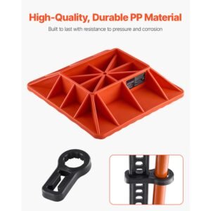 high lift jack base and handle keeper, 11.6" x 11.6" off road jack stand base with 7000 pound capacity, heavy duty farm jacks support stand for most jacks with 7.3" x 4.7" base, red