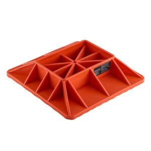 high lift jack base and handle keeper, 11.6" x 11.6" off road jack stand base with 7000 pound capacity, heavy duty farm jacks support stand for most jacks with 7.3" x 4.7" base, red