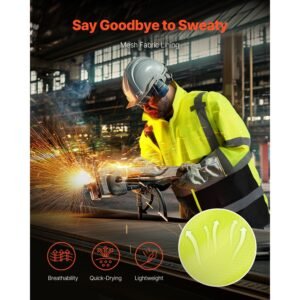high visibility reflective safety jacket, waterproof safety hoodie, work construction coat with pockets for men & women, rain gear meet ansi & class 3, hi vis yellow coat with black bottom, l