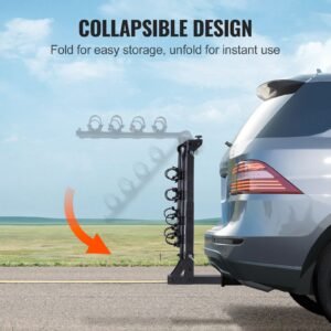 hitch mount bike rack, 4 bike carrier rack, 150 lbs capacity bike rack hitch for 2 inch receiver, titling and folding bike carrier with no wobble u bolt and strap, for car, suv, truck, rv