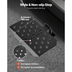 hitch step for 2 inch receiver, universal rear bumper guard protector with 350 lbs load capacity, wide & non slip tow hitch step with pin kit and stabilizer, fit for truck, suv, pickup, trailer