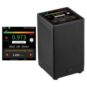 home radon meter detector 2bq to 20kbq/m³ rechargeable color lcd display