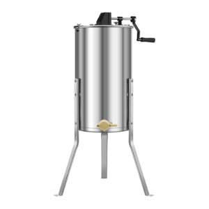honey extractor, 2 frame manual honey spinner with transparent lid, stainless steel honeycomb drum spinner with height adjustable stand, honeycomb extraction centrifuge equipment for beekeeping