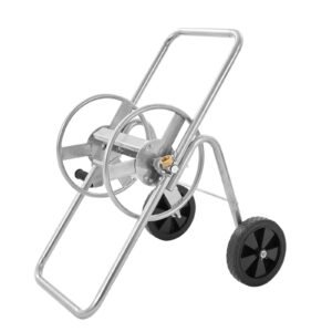 hose reel cart, hold up to 175 ft of 5/8'' hose (hose not included), garden water hose carts mobile tools with wheels, heavy duty powder coated steel outdoor planting for garden, yard, lawn
