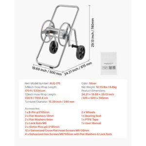 hose reel cart, hold up to 175 ft of 5/8'' hose (hose not included), garden water hose carts mobile tools with wheels, heavy duty powder coated steel outdoor planting for garden, yard, lawn
