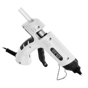 hot glue gun, 60/100w dual power, mini hot glue gun with 20 premium glue sticks and oxford cloth bag, fast preheating & high temp melt glue gun for crafts, arts, diy, quick home repairs, white