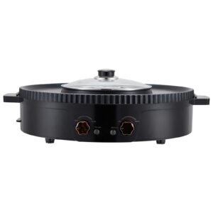 hot pot with grill, 1800w 2 in 1 electric smokeless grill and hot pot, korean bbq shabu shabu hotpot with separate dual temperature control, non stick pan, for 2 8 people family dining