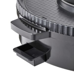 hot pot with grill, 1800w 2 in 1 electric smokeless grill and hot pot, korean bbq shabu shabu hotpot with separate dual temperature control, non stick pan, for 2 8 people family dining