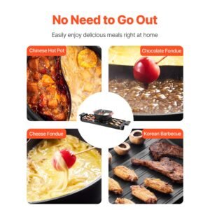hot pot with grill, 2300w 2 in 1 electric smokeless grill and hot pot, removable shabu shabu hotpot with non stick pan, separate dual temperature control, indoor korean bbq for 1 6 people