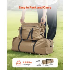 hot tent for 2 persons, portable winter tipi tent with stove jack, waterproof canvas camping tents, lightweight 4 season shelter tents for hiking fishing backpacking, s size