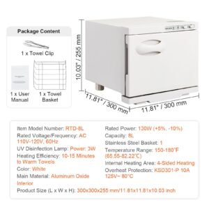 hot towel warmer, 8l spa hot towel warmer cabinet, 2 in 1 towel warmer with stainless steel rack, holds up to 16 towels, all round heating for facials, spa, massage, salon, bathroom, esthetician
