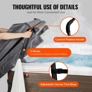 hot tub cover lift, spa cover lift, height 31.5" 41.3" width 53" 92.5" adjustable, installed at the bottom on one side, suitable for various sizes of rectangular bathtubs, hot tubs, spa