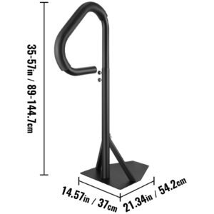hot tub handrail, 360 rotatable spa side handrail with 35" 57" adjustable height, rust proof aluminum spa step hot tub hand rail with slide under mount base for indoor & outdoor, 600lbs capacity