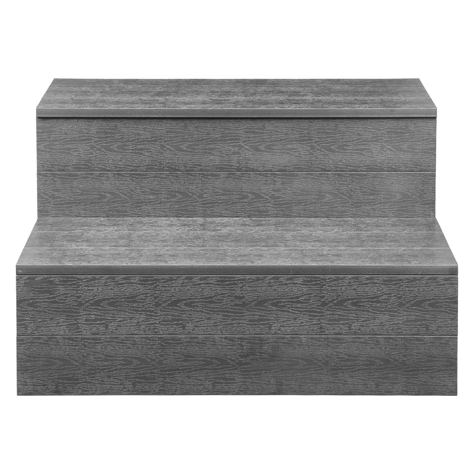 hot tub steps, 2 step spa outdoor stairs, heavy duty 25 inch wide hips above ground/inflatable pool ladder with 600 lbs weight capacity, multi use for porch, patio, deck, campers, graphite gray