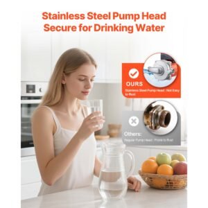 hot water recirculating pump, 10 gpm, instant circulation circulator pump system, 3 speed control, 0.13 hp, 110 120v, npt 3/4 in to npt 1/2 in adapter, stainless steel head, for water heaters