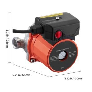 hot water recirculating pump, 10 gpm, instant circulation circulator pump system, 3 speed control, 0.13 hp, 110 120v, npt 3/4 in to npt 1/2 in adapter, stainless steel head, for water heaters