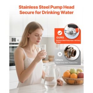 hot water recirculating pump, with bypass valve, instant recirculation pump kit with timer, adapter, circulation circulator system, stainless steel head, 0.13 hp 110 120v, for tank water heaters