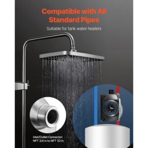 hot water recirculating pump, with timer, 10 gpm instant recirculation pump kit, circulation circulator system, 0.13 hp ac 110 120v, npt 3/4 in to npt 1/2 in connector, for solar water heater
