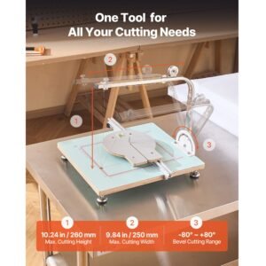 hot wire foam cutter, 58w electric styrofoam cutter with variable temperature control, portable tabletop cutting tool with 10.24" max. cutting thickness for foam, kt board, low density sponge
