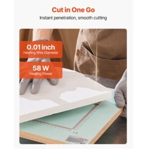 hot wire foam cutter, 58w electric styrofoam cutter with variable temperature control, portable tabletop cutting tool with 10.24" max. cutting thickness for foam, kt board, low density sponge