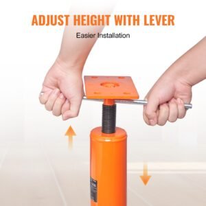 house floor jack, 12" 16" height range, 9700 lbs max load capacity, adjustable support beam basement jack post pole for leveling, lift support steel telescoping jack post for temporary support