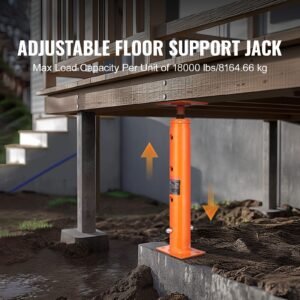 house floor jack, 19" 36" height range, 18000 lbs max load capacity, adjustable support beam basement jack post pole for leveling, lift support steel telescoping jack post for temporary support