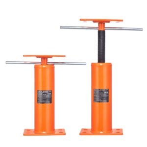 house floor jacks, 2 pack, 12" 16" height range, 9700 lbs max load capacity per unit, adjustable support beam basement jack post pole for leveling, steel telescoping jack for temporary support