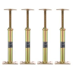 house floor jacks, 4 pack, 11.6" 16" height range, 2500 lbs max load capacity per unit, adjustable support beam basement jack post for leveling, galvanized telescoping jack for temporary support