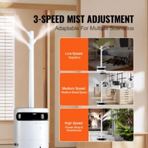 humidifier for home large room, commercial humidifier for whole house 1291.7 sq ft, 16l water tank & night light & 12h timer & auto shut off , greenhouse, commercial branch tube w/ 360° nozzle