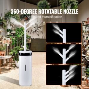 humidifier for home large room, commercial humidifier for whole house 1291.7 sq ft, 16l water tank & night light & 12h timer & auto shut off , greenhouse, commercial branch tube w/ 360° nozzle