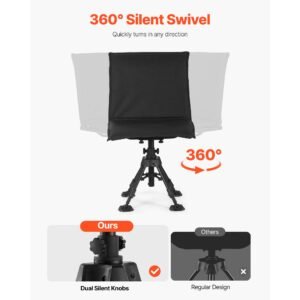 hunting chair, 360° silent swivel, foldable portable blind chair, heavy duty steel frame ground stool seat,with seat cover, anti sink feet, height adjustable, 350 lbs capacity, for fishing