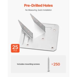 hurricane ties for rafter, inner size 5.31x1.57x2.48 in / 135x40x63 mm, heavy duty hurricane straps, heavy duty rafter ties brackets joist hangers for roof beam wooden construction, 25 pcs