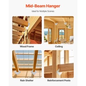 hurricane ties for rafter, inner size 5.31x1.57x2.48 in / 135x40x63 mm, heavy duty hurricane straps, heavy duty rafter ties brackets joist hangers for roof beam wooden construction, 25 pcs