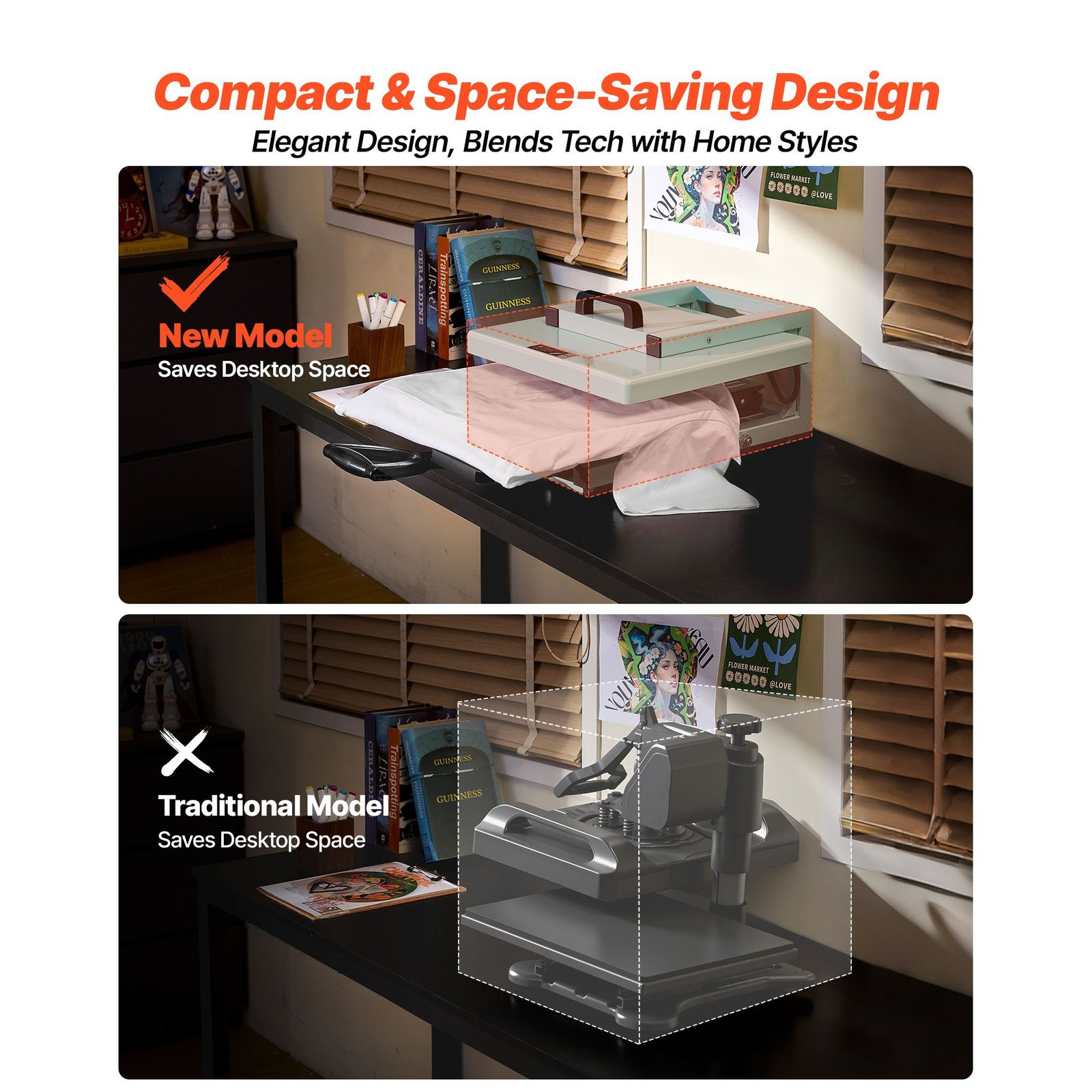 hybrid heat press, 15 x 15 inch, 5 in 1 multifunction, heat up fast and even, all new patented design, easy to control, sublimation press machine for t shirts/tumblers/caps/plates, light green