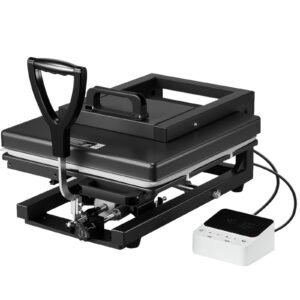 hybrid heat press, 15 x 15 inch, 8 in 1 multifunction, heat up fast and even, all new patented design, easy to control, sublimation press machine for t shirts/mugs/tumblers/caps/plates, black