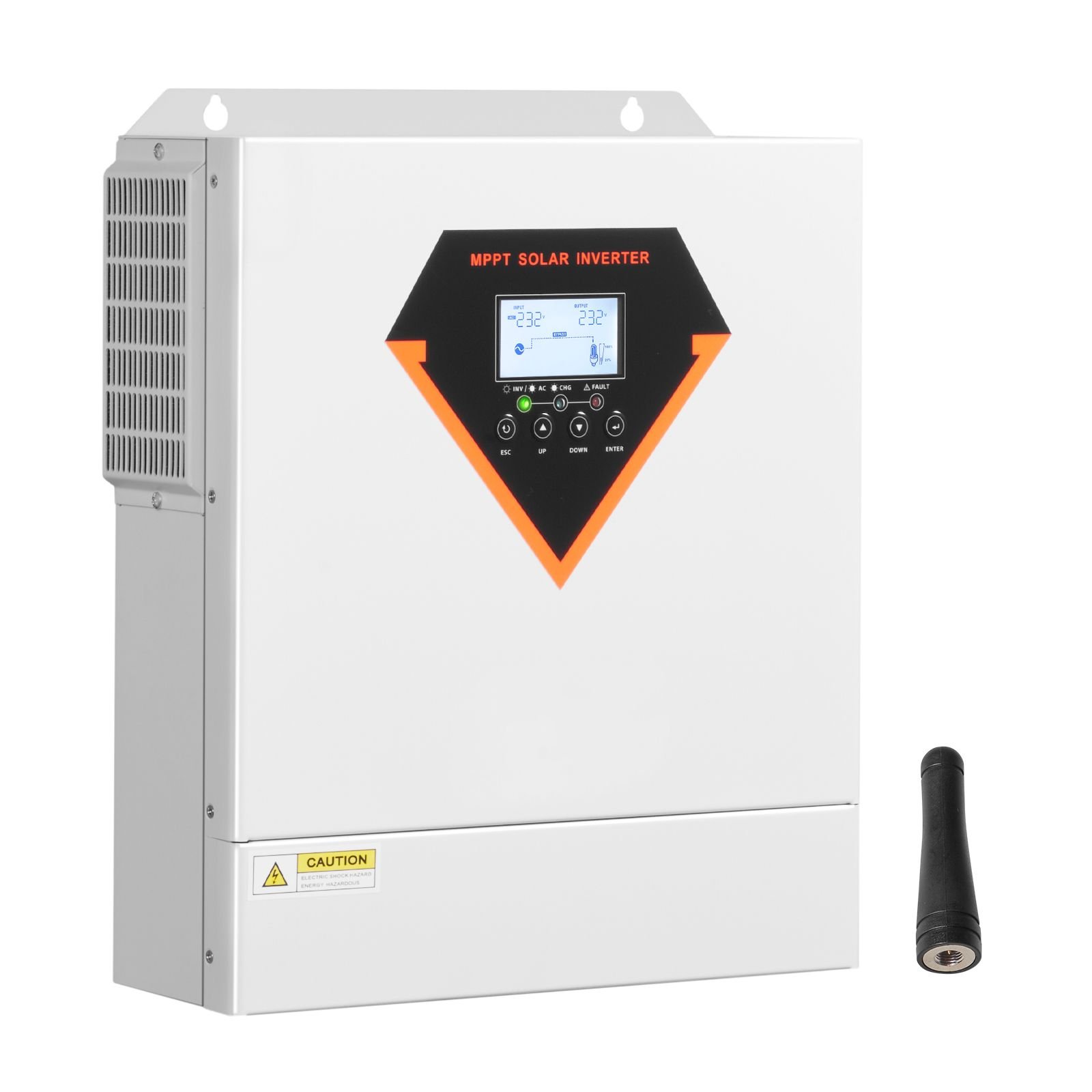 hybrid solar inverter, 3500w, all in one pure sine wave power inverter charger, 24v dc to single phase 220/230v ac, with built in 100a mppt solar controller