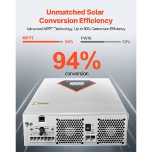 hybrid solar inverter, 3500w, all in one pure sine wave power inverter charger, 24v dc to single phase 220/230v ac, with built in 100a mppt solar controller