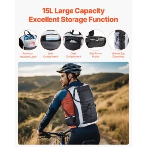 hydration backpack, 15l insulated hydration pack backpack with 3l tpu water bladder, hiking water backpack with storage for men women, hydro water daypack