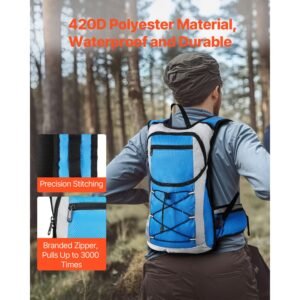 hydration backpack, 15l insulated hydration pack backpack with 3l tpu water bladder, hiking water backpack with storage for men women, hydro water daypack for hiking running cycling camping