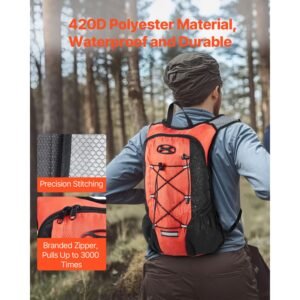 hydration backpack with 2l tpu water bladder, hydration pack backpack, lightweight hiking water backpack for men women, hydro water daypack for hiking, running, cycling, camping & rave