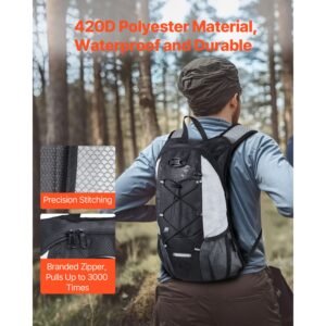 hydration backpack with 2l tpu water bladder, hydration pack backpack, lightweight hiking water backpack for men women, hydro water daypack for hiking, running, cycling, camping & rave