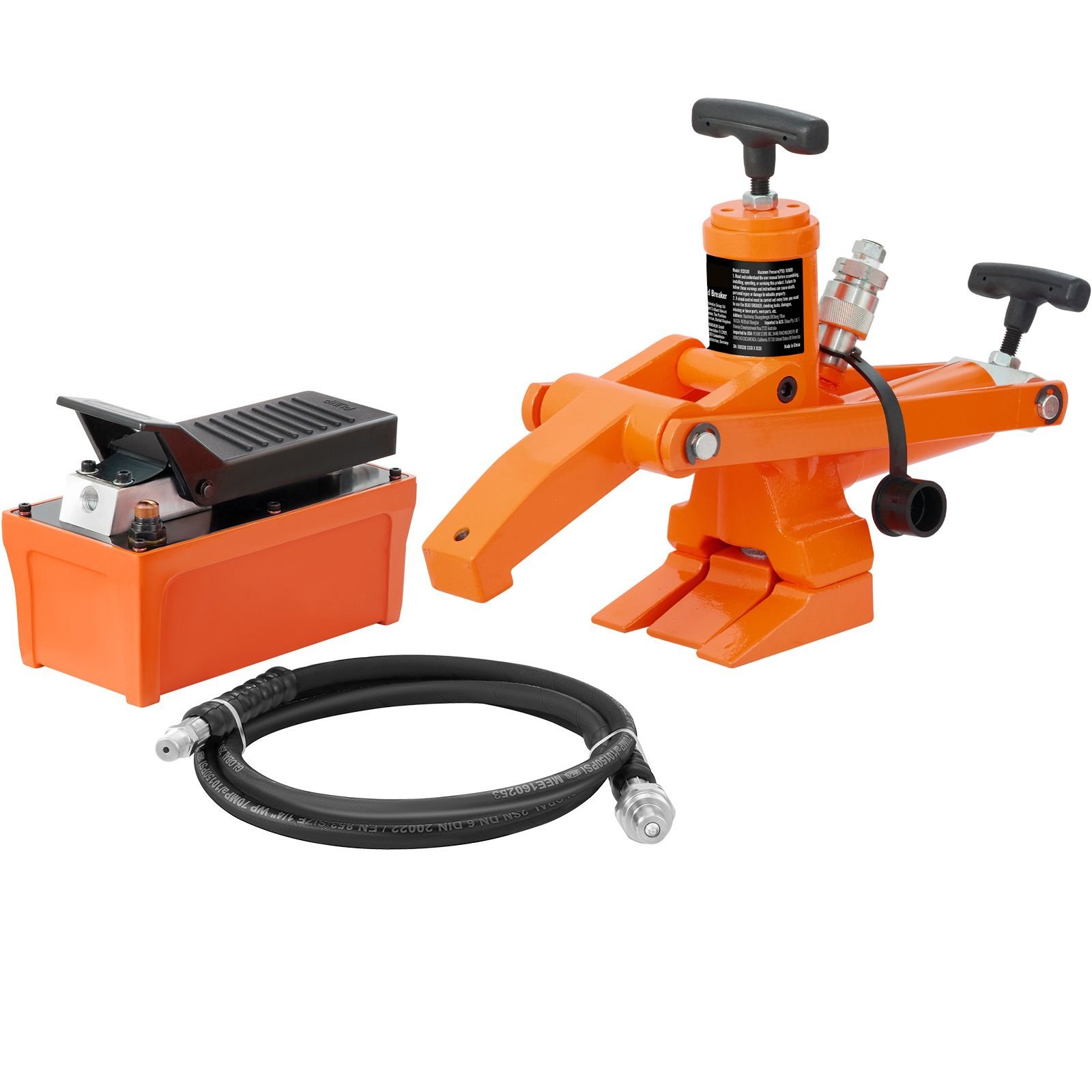 hydraulic bead breaker, 1000 psi tire bead breaker with metal foot pump, heavy duty steel bead breaker tool for tractors, trucks, buses, lawn mowers, atvs