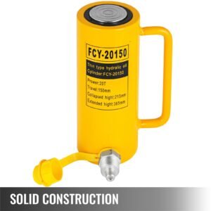 hydraulic cylinder jack, 20 ton solid ram hydraulic cylinder, 6 inch stroke single acting hydraulic cylinder, with quick connector portable hydraulic solid jack hydraulic lifting cylinders