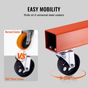 hydraulic engine hoist with lever, 2 ton/4400 lbs heavy duty cherry picker shop crane, foldable engine crane and engine hoist leveler for auto repair, motors, weights lifting, loading