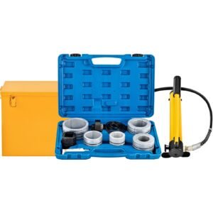 Hydraulic Exhaust Pipe Expander, 1-5/8" to 4-1/4" size, 10 T Manual Hydraulic Pipe Stretcher with 4 Dies and 2 Storing Case for Copper, Aluminum Tubes in Car Repairing