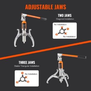 hydraulic gear puller, 5 ton max capacity wheel bearing pulling separator, 2 or 3 jaws puller, vertically and horizontally, 8" jaw hydraulic puller with case for pulling hubs