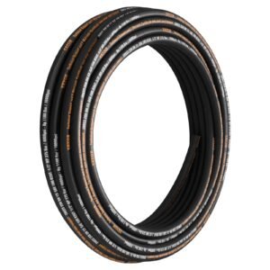 hydraulic hose 1/2 inch x 100 ft, coiled hydraulic hose 4000 psi, rubber hydraulic hose with 2 high tensile steel wire braid, bulk hydraulic hose 20 to 140 celsius, hydraulic oil flexible hose