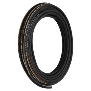 hydraulic hose 1/4 inch x 100 ft, coiled hydraulic hose 5800 psi, rubber hydraulic hose with 2 high tensile steel wire braid, bulk hydraulic hose 20 to 140celsius, hydraulic oil flexible hose