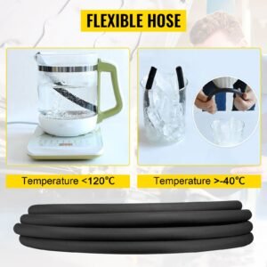 hydraulic hose 3/4 inch x 50 ft, coiled hydraulic hose 3120 psi, rubber hydraulic hose with 2 high tensile steel wire braid, bulk hydraulic hose 20 to 140 celsius, hydraulic oil flexible hose