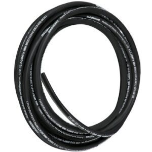Hydraulic Hose 50 Feet Rubber Hydraulic Hoses with 2 High-Tensile Steel Wire Braid, Inner Diameter 1/2 Inch, 5000 PSI Max, Bulk Hydraulic Hose -40 to 250 Fahrenheit , Hydraulic Oil Flexible Hose